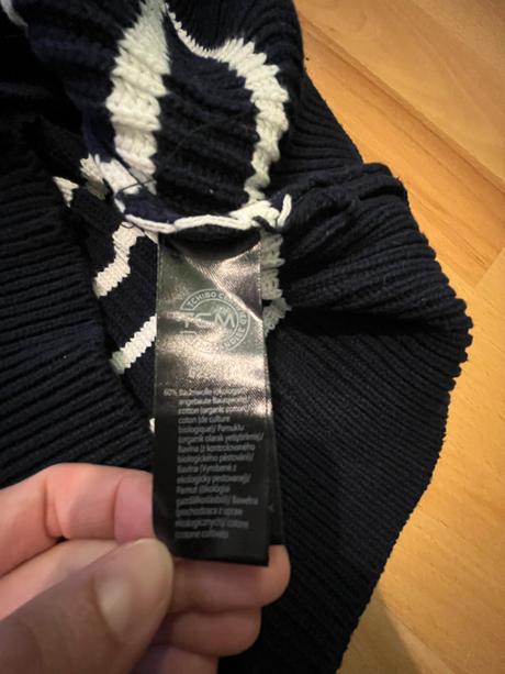 Prúžkované pletené šaty s gombíkovým detailom, tchibo,38