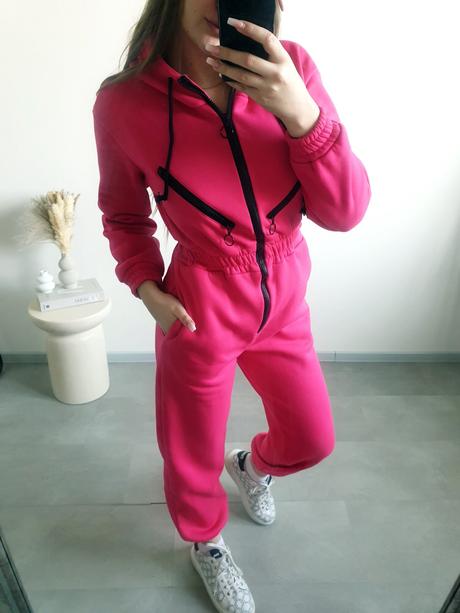 Ružový teplákový overal m, m