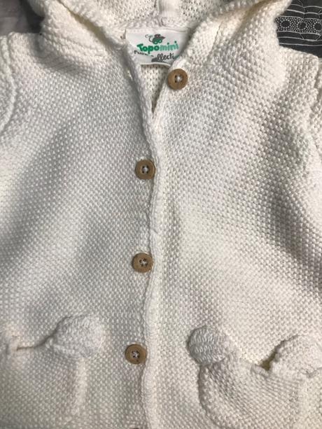 Biely svetrík s uškami z bio bavlny, topomini,68