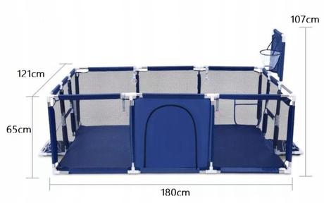 Ohrádka s bránkami a košom, šírka (cm): 120,dĺžka (cm): 180