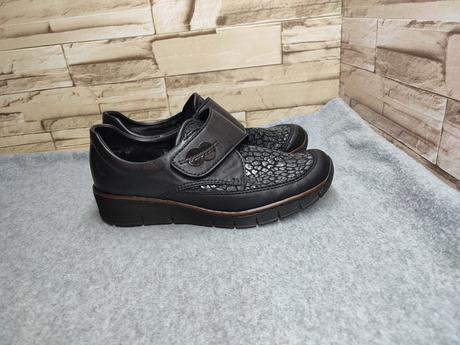 Rieker 38 - dámske kožené čierne topánky, rieker,38