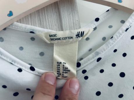 Bodkovaná tunika/šaty a legíny h&m 116, h&m,116