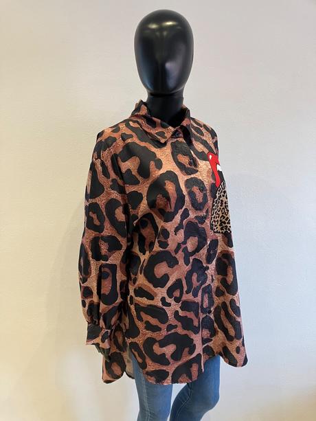 Dámska košeľa s leopardím vzorom (uni), l / m / s / xl
