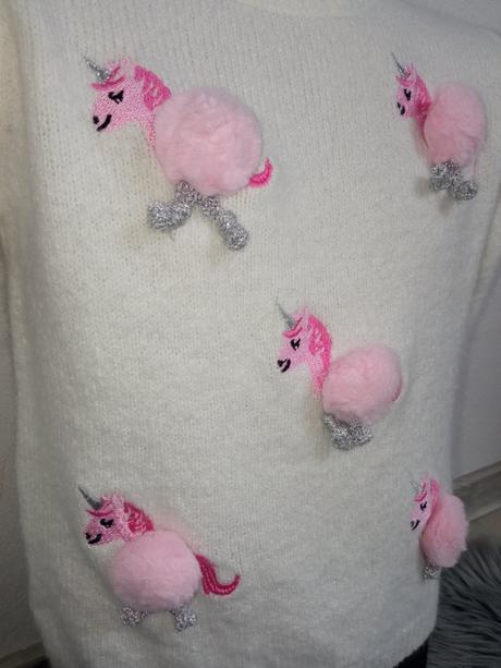 Dievčenská huňatá mikina s jednorožcom (4-5r.), primark,110