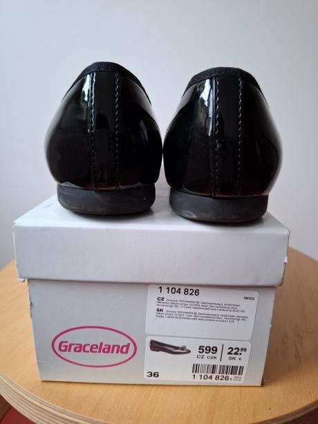 Lakované baleríny s mašľou, graceland,36