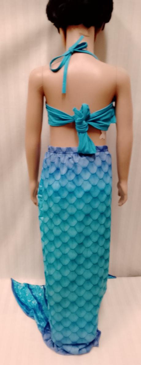 3 set plavecký morská víla modrá volániková 130 cm, 128