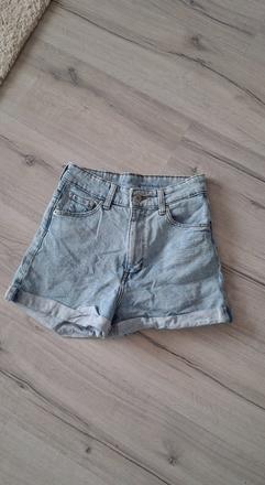 Džinsové šortky s vysokým pásom, h&m,34