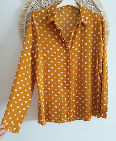 Bodkovaná horčicová blúzka, primark,xl