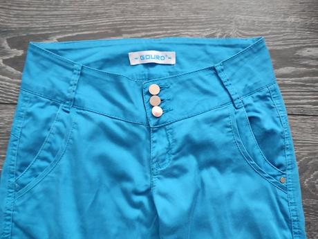 Modré bavlnené nohavice, s