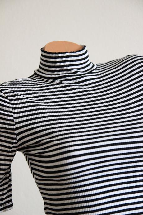 Pásikavé rebrované body tričko, xs, xs