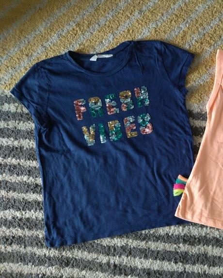Modré tričko s aplikáciou 146/152, h&m,146