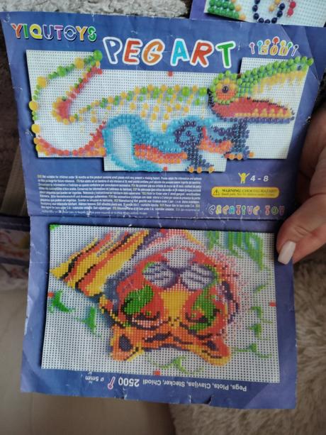 Peg art farebná mozaika s hríbikmi, 