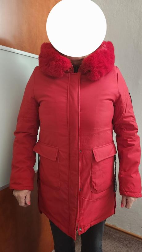 Červená zimná bunda, xl