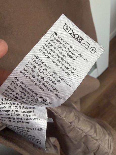 Vlnený kabát vo farbe taupe, m