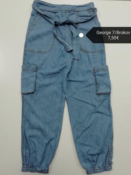 Bavlnené rifľové nohavice s kapsami, george,128