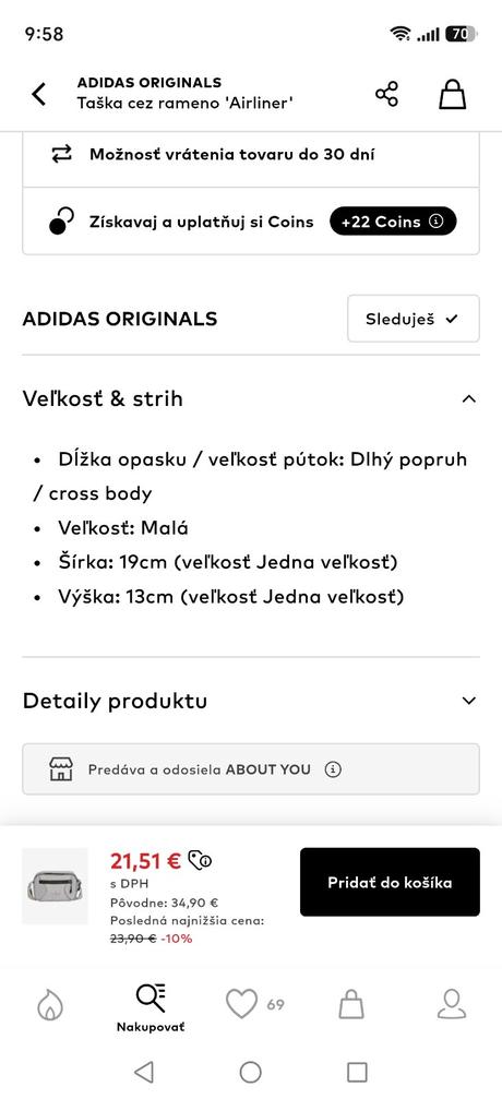 Malá adidas taška, adidas