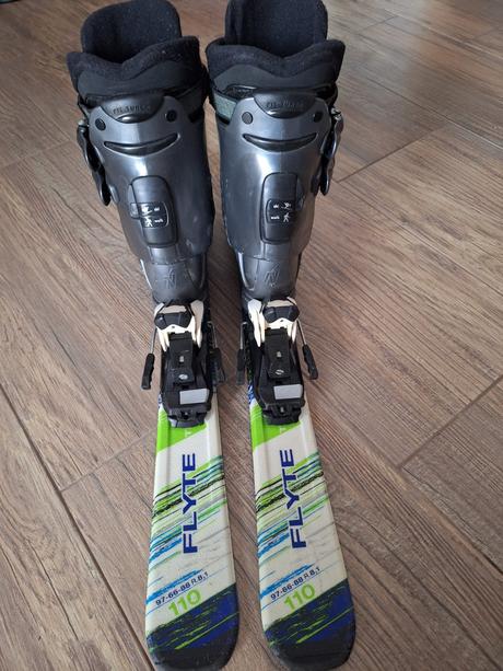 Lyže 110cm + lyžiarky, 110-119 cm