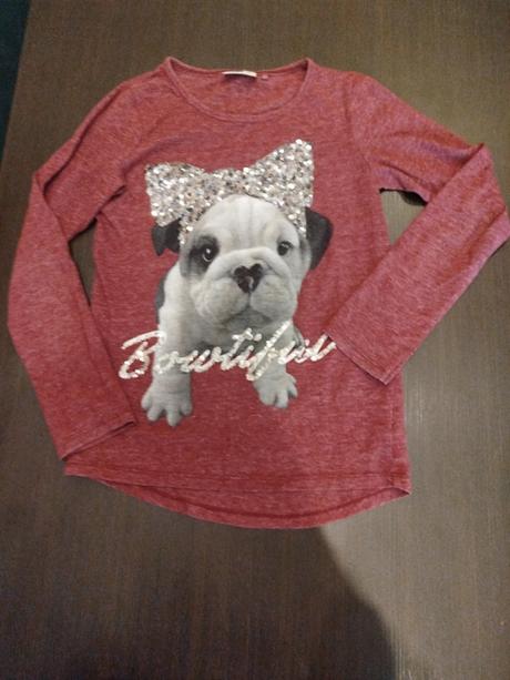 Tričko so psíkom s flitrami 140, 140