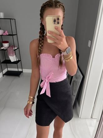 Čierna asymetrická minisukňa, h&m,s