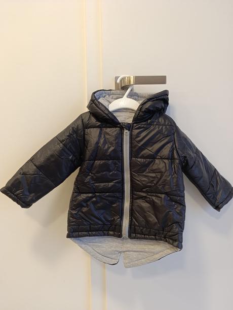 Detská čierna dráčiková bunda - veľkosť 100, 98