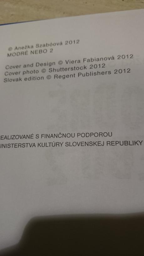 Knižný titul "modré nebo 2", 