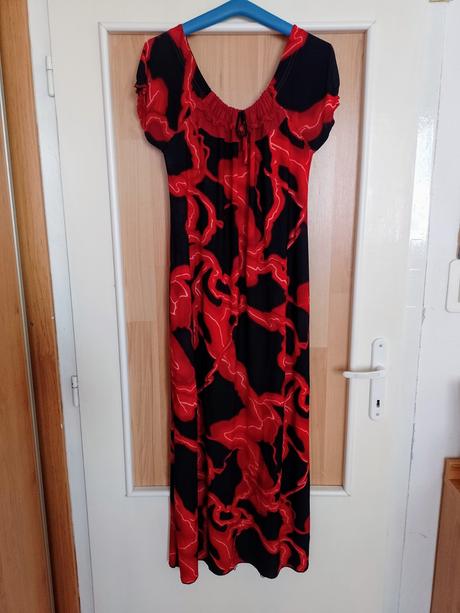 Červeno čierne šaty v.l, l