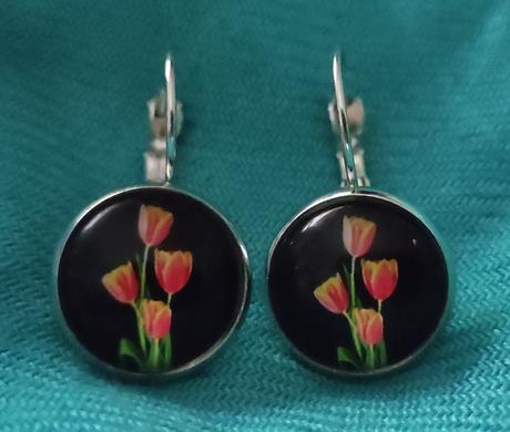 Náušnice tulipány - chirurgická oceľ, 