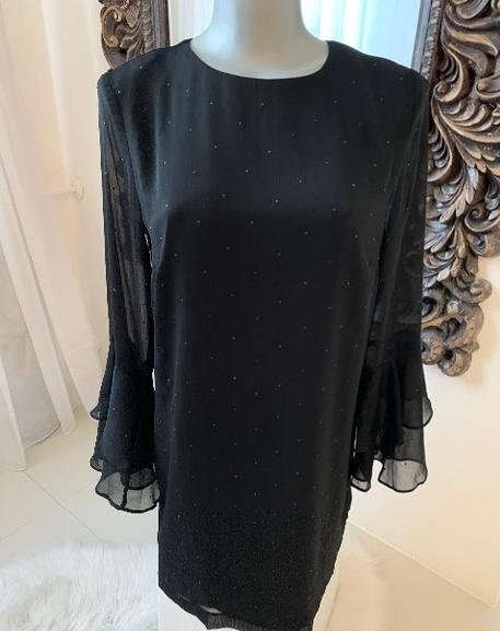 H&m šaty s volánmi a kamienkami 36/38, h&m,s