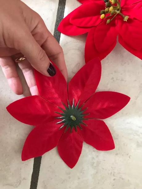 5ks vianočné ruže na veniec/stromček...,