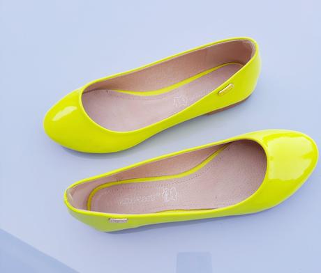 Baleríny neon, kožená stielka v. 39, 39