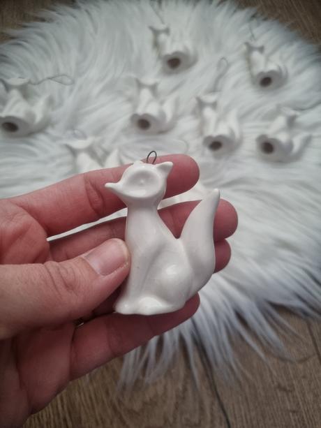 Keramicke ozdoby lisky 7ks,