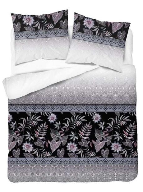Bavlnené obliečky 200x220 kvety sivá, 