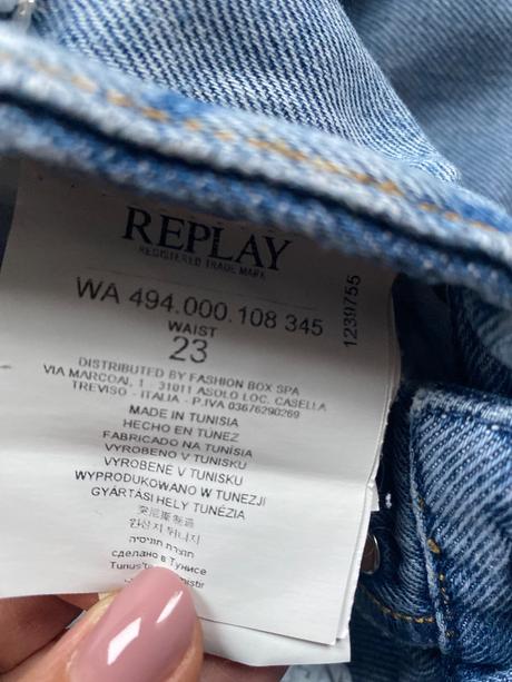 Damske riflove kratasy velkost 23/xxs, replay,24