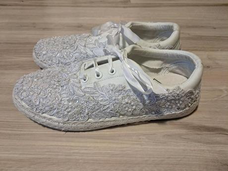 Svadobné čipkované tenisky 40, 40