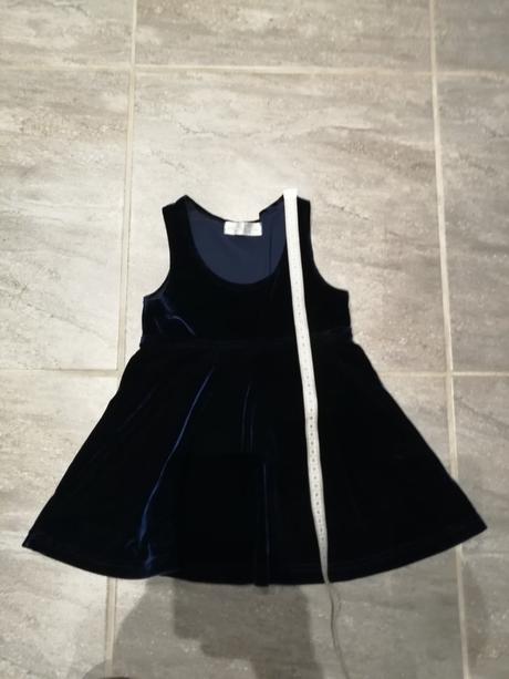 Šaty zamatové v92 nocovomodrá, 1-3r., 92