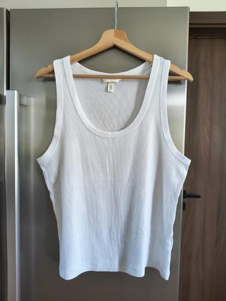 H&m rebrované nové bavlnené elastické tielko l, h&m,l / xl