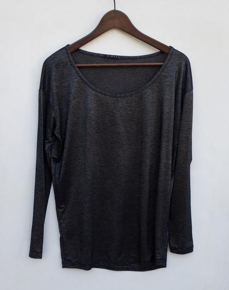 Čierno strieborné tričko, sisley,xl