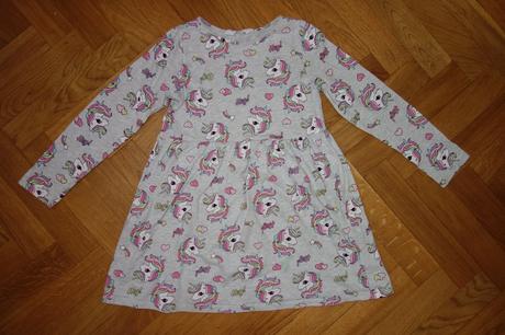Jednorožcové šaty 6-8 rokov, h&m,122