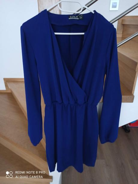 Modré šaty veľ.36, 36
