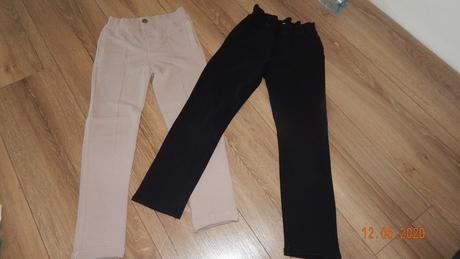 Svetlo hnedé a čierne leginy, h&m,122