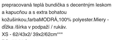 Zimná bunda, xs