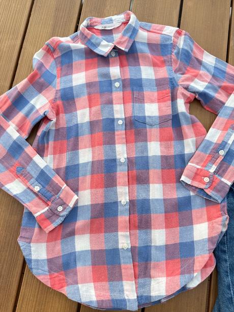 Flanelová kockovaná košeľa h&m, h&m,146