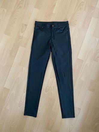 Koženkové nohavice zateplene, zara,xs