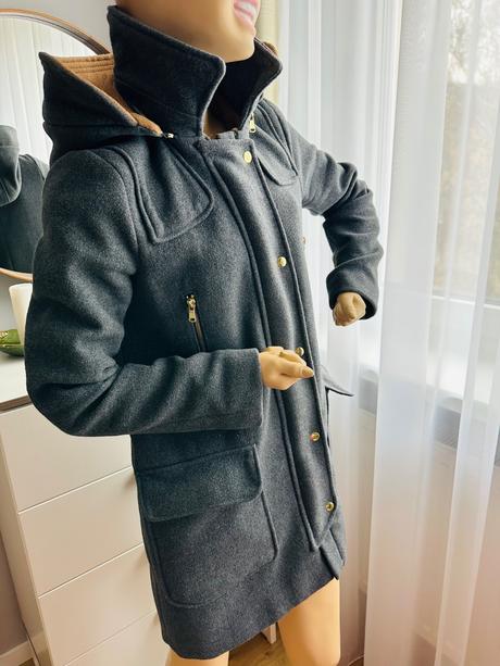 Štýlový vlnený kabát, f&f,s