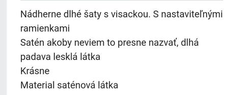 Nádherne šaty,