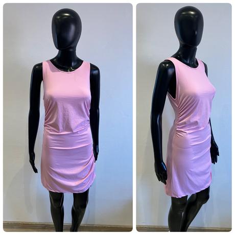 Dámske šaty nariasené ružové, s