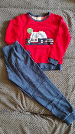 Policajné velúrové pyžamo 122/128, h&m,122