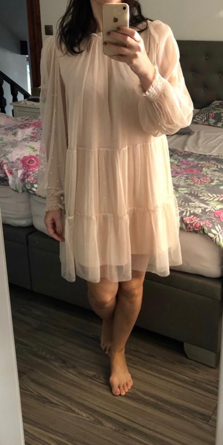 Pudrové šaty, h&m,s