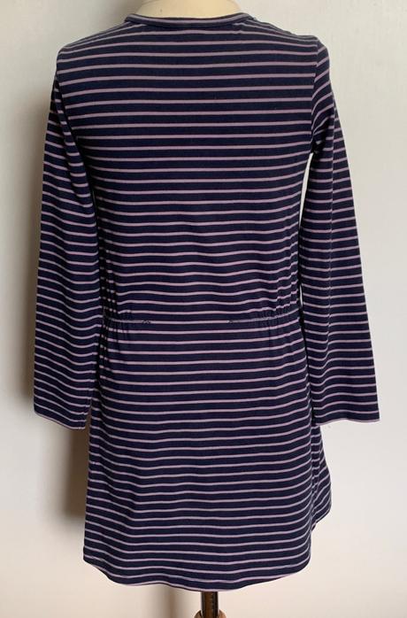 Benetton tmavomodré šaty s ružovým pruhom, benetton,152