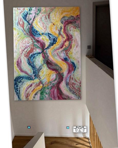 Xxl malba- abstrakt 180x130 pestrofarebny obraz,